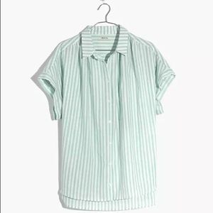 Madewell Courrier Shirt in Mint Stripe